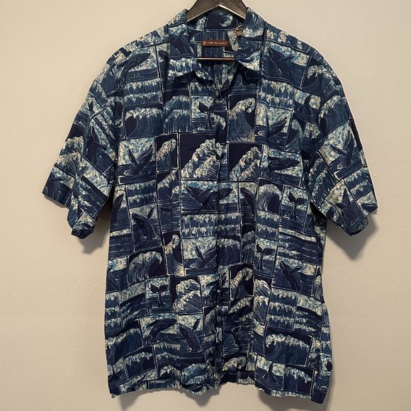 Tori Richard Other - Vintage Tori Richards Hawaiian Whale Short Sleeve Collared Button-Up Size 2XL